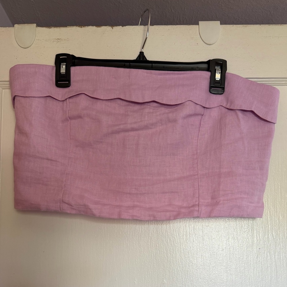 Abercrombie & Fitch scallop top strapless linen top